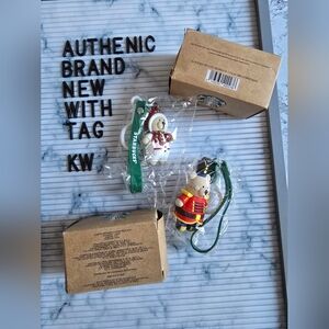 Starbucks Mexico 2023 Holidays bearista keychain set of 2